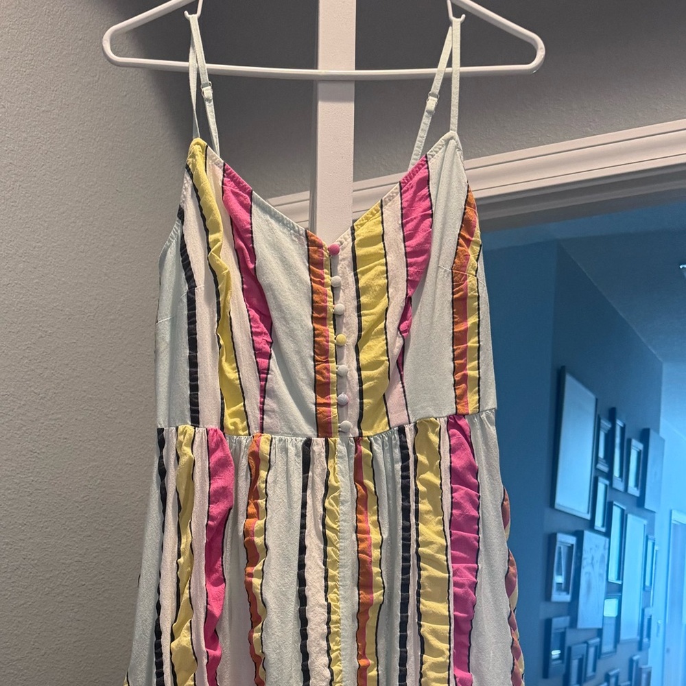 J. Crew Dress with Pink, Yellow, and Orange Stripes